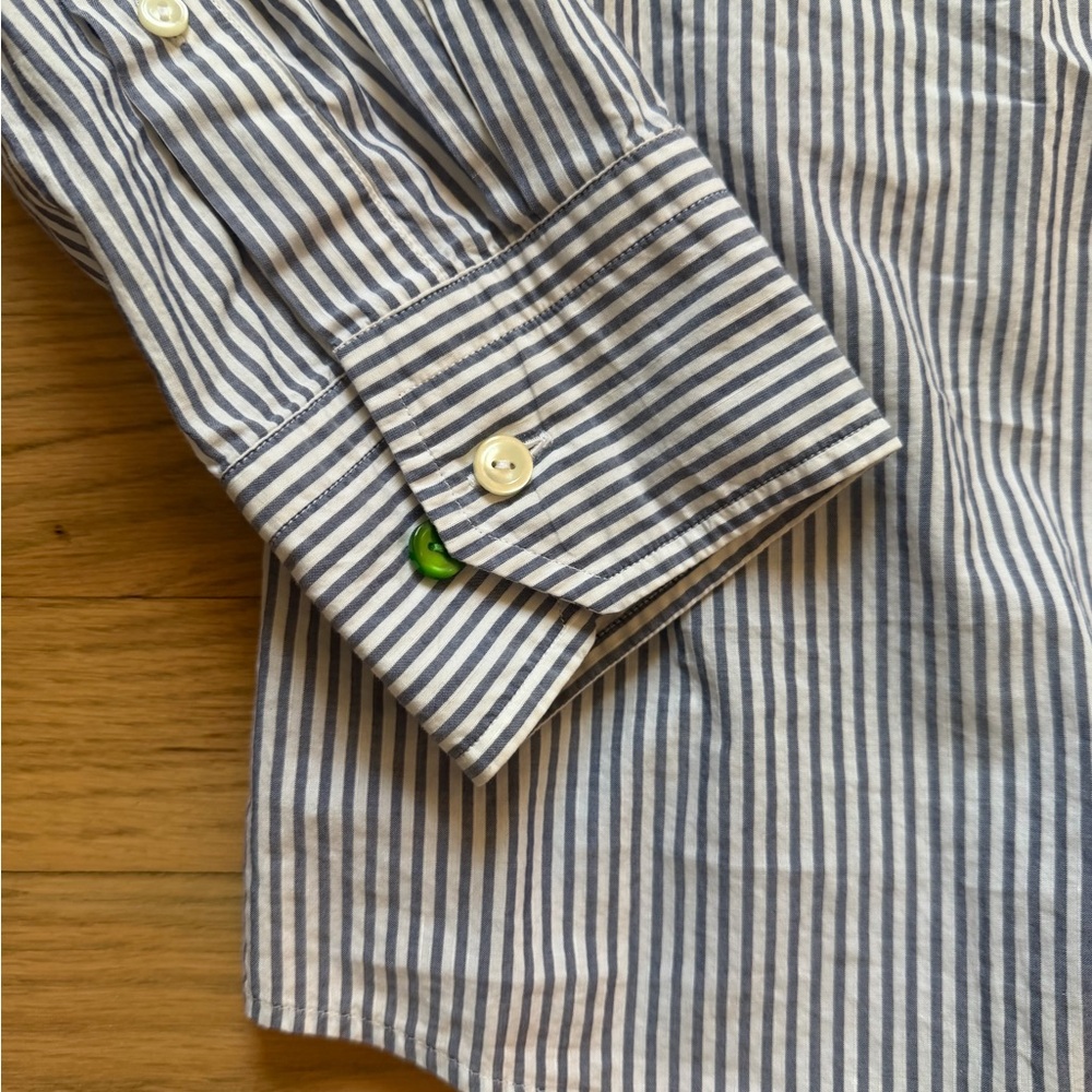 Eton Blue and White Striped Dress Shirt - Picture 2 of 9